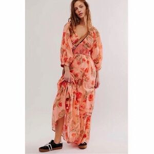 Free People Golden Hour Flowy Boho Maxi Dress